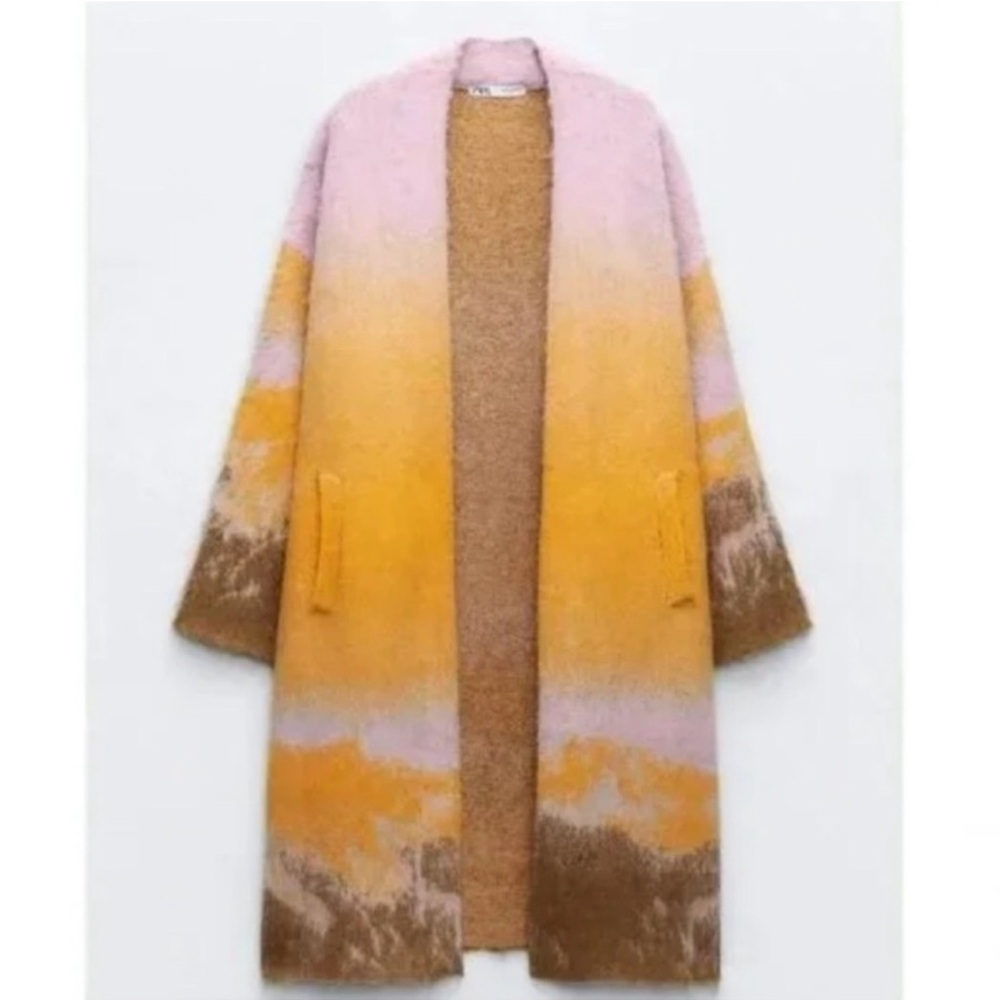 Zara Multicolor Gradient Cape Coat